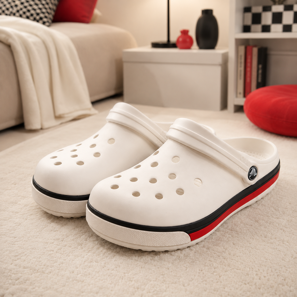 Crocos Clogs Lined White