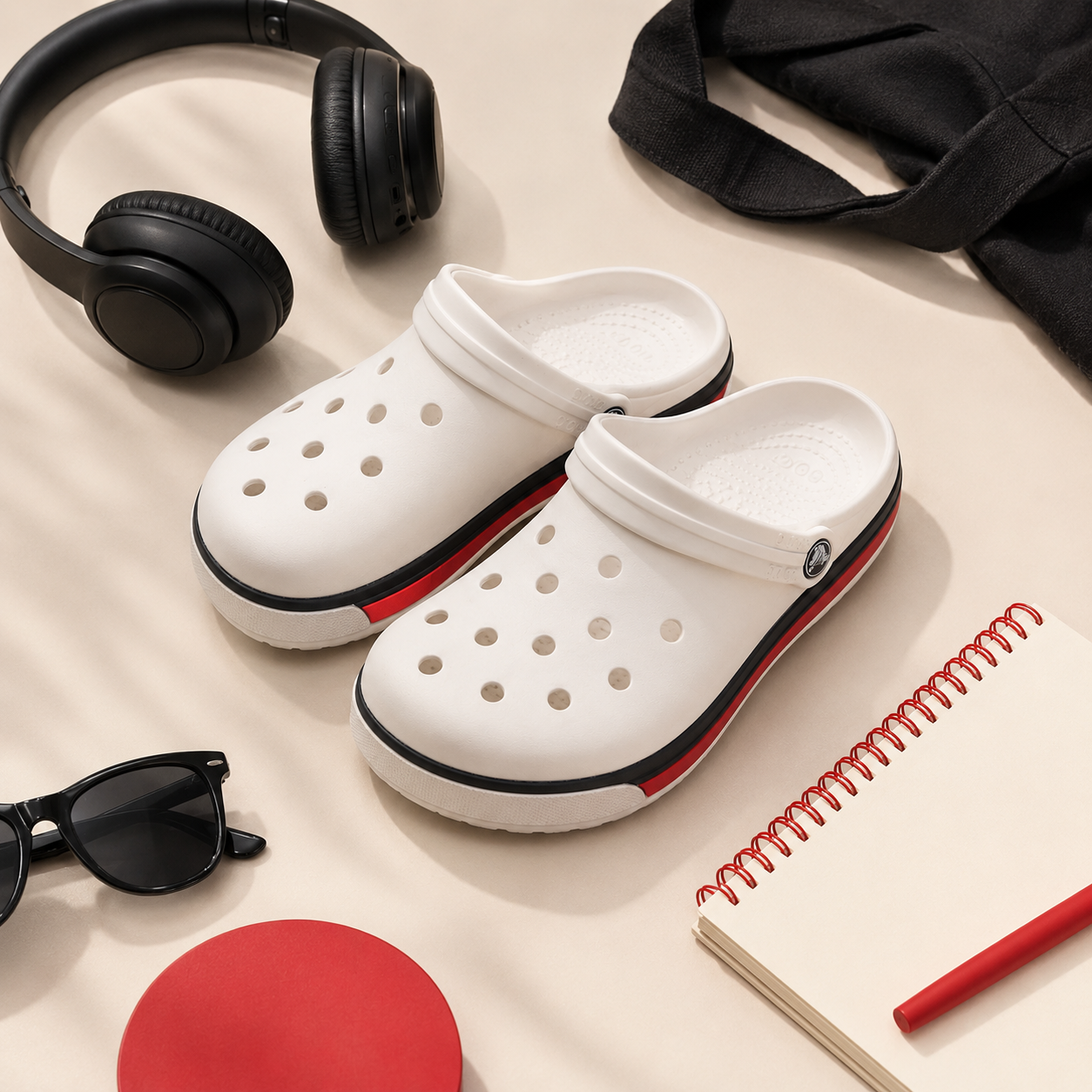 Crocos Clogs Lined White